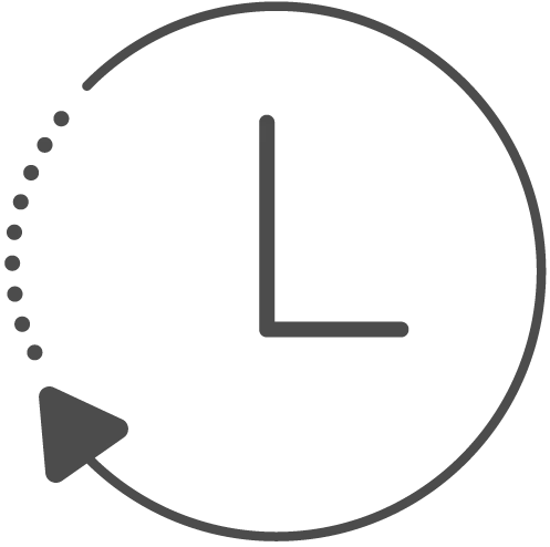 立ち上げに時間がかかることを示す時計アイコン